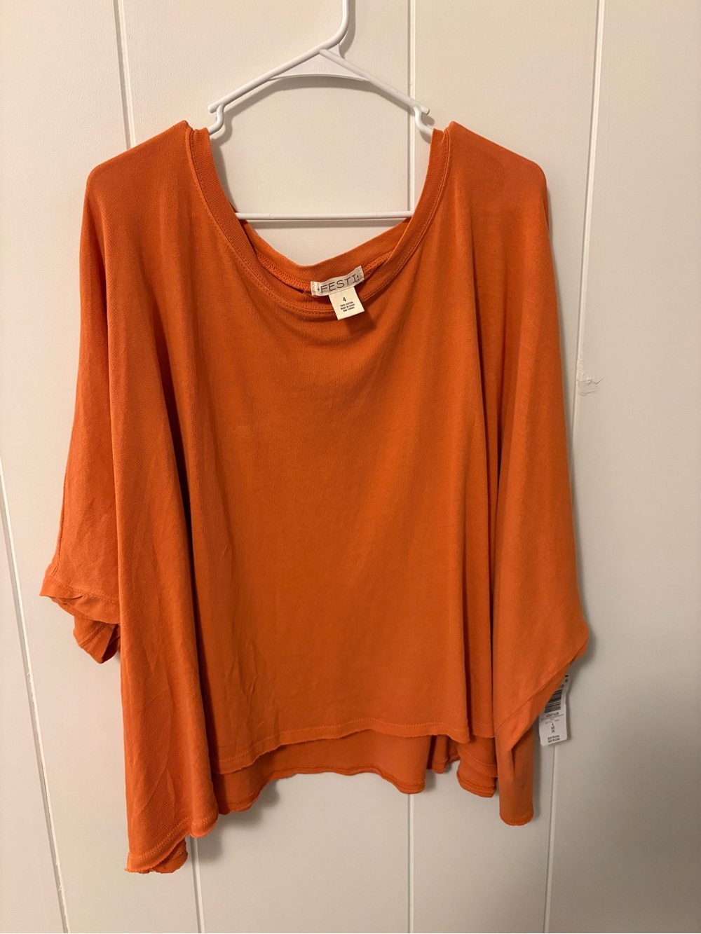 Tortid FESTI Orange Flowing Scoop-Neck Tunic